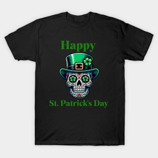 St. Patricks Day Sugar Skull Day of the Dead T-Shirt